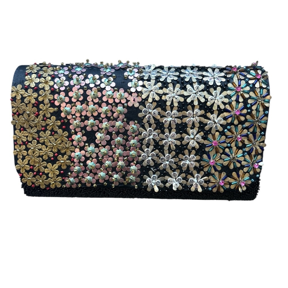 Anthropologie floral beaded clutch